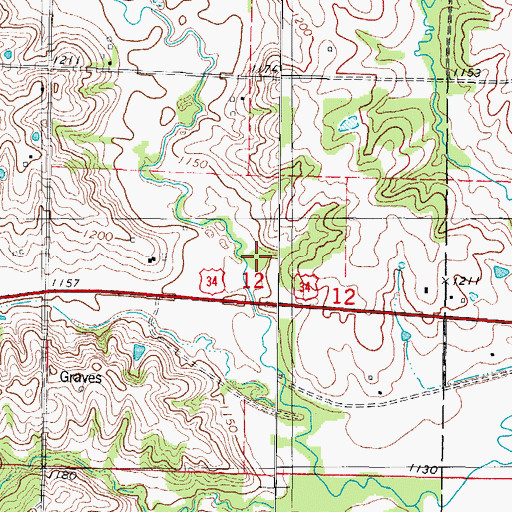 Topographic Map of Twelve Mile Lake, IA