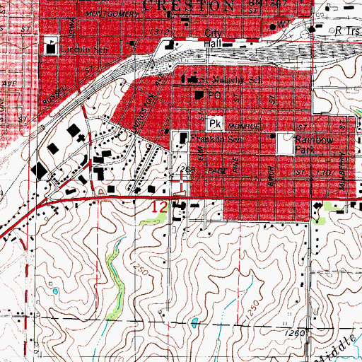 Topographic Map of Veterans of Foreign Wars Ballfield, IA