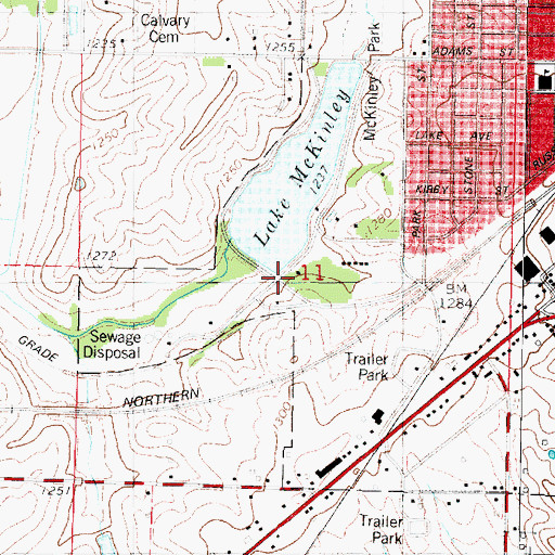 Topographic Map of Cozy Camper Campgrounds, IA