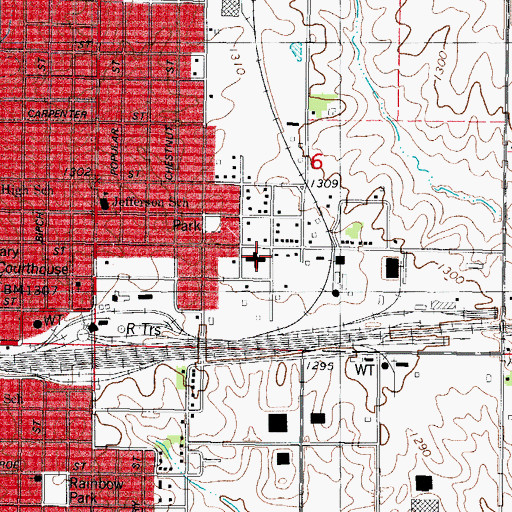 Topographic Map of Crest Haven Care Centre, IA