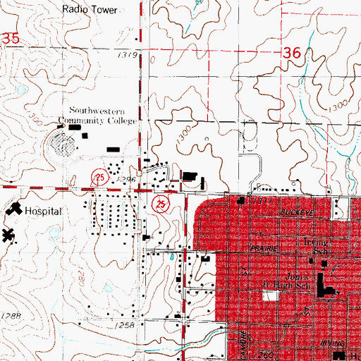 Topographic Map of Creston Chiropractic Center, IA