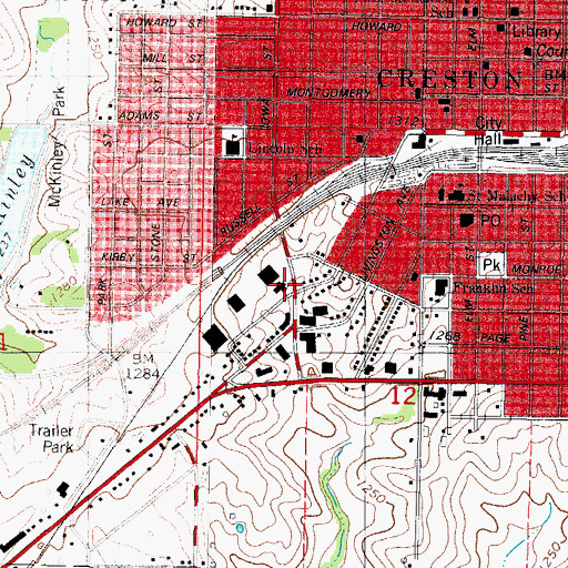 Topographic Map of Creston Medical Clinic, IA