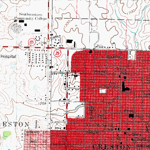 Topographic Map of Presbyterian Church, IA