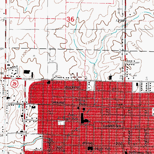 Topographic Map of First Christian Church of Christ, IA