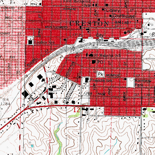 Topographic Map of Assembly of God Church, IA