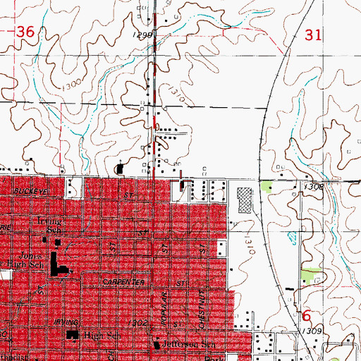 Topographic Map of Crest Baptist Church, IA