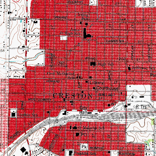 Topographic Map of United Methodist Church, IA