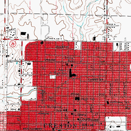 Topographic Map of Reorganized Church of Jesus Christ of Latter Day Saints, IA