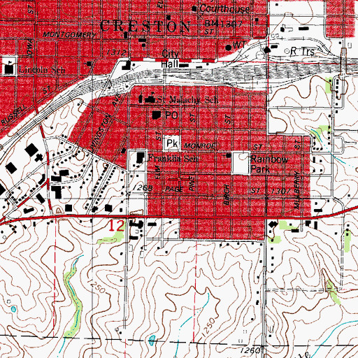 Topographic Map of Saint Johns United Church of Christ, IA