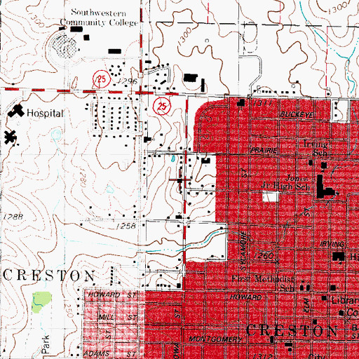 Topographic Map of Trinity Lutheran School, IA