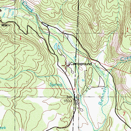 Topographic Map of North Clear Creek Campground, CO