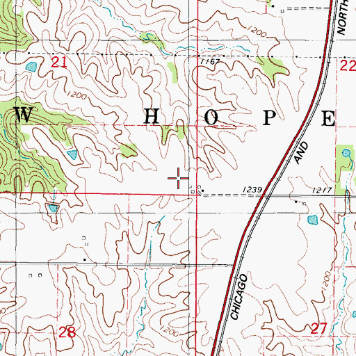 Topographic Map of New Hope Post Office (historical), IA