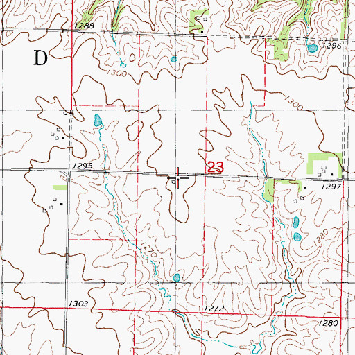 Topographic Map of Philo Post Office (historical), IA