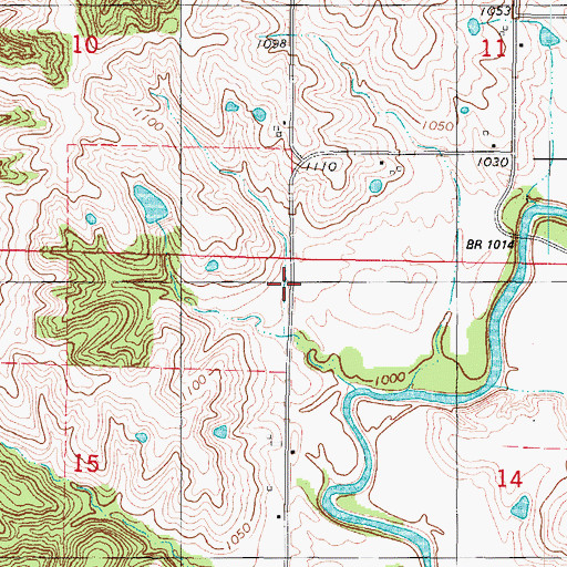 Topographic Map of Olio Post Office (historical), IA