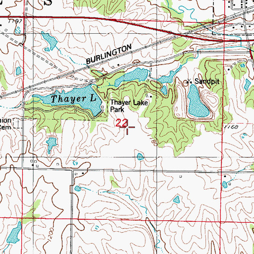 Topographic Map of Patriot Post Office (historical), IA