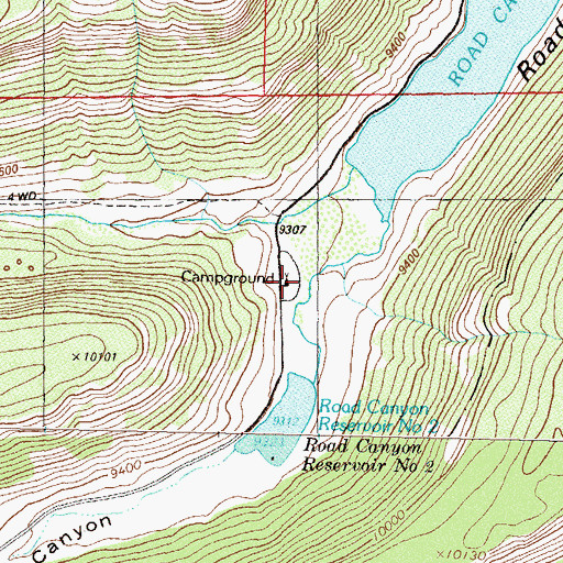 Topographic Map of Road Canyon Campground, CO