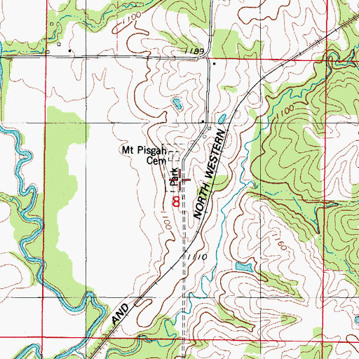 Topographic Map of Brown Family Cemetery, IA