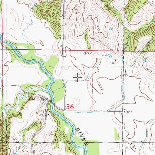 Topographic Map of Leas Cemetery, IA