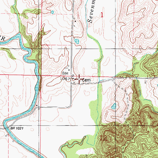 Topographic Map of Reasoner Cemetery, IA