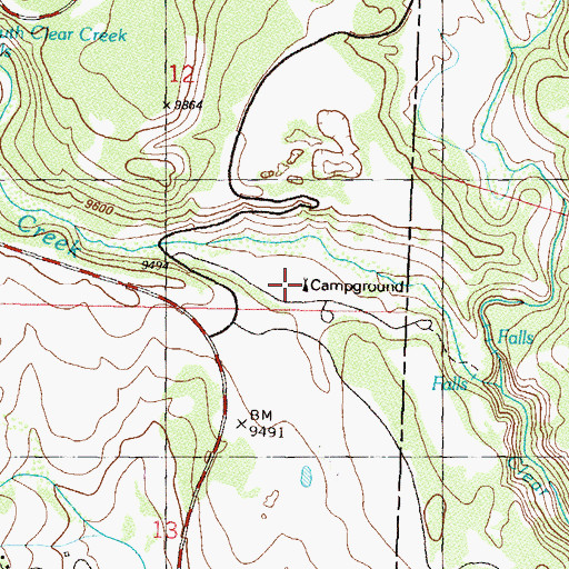 Topographic Map of South Clear Creek Camprounds, CO