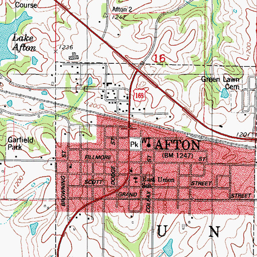 Topographic Map of Farmers Cooperative Company Elevator, IA