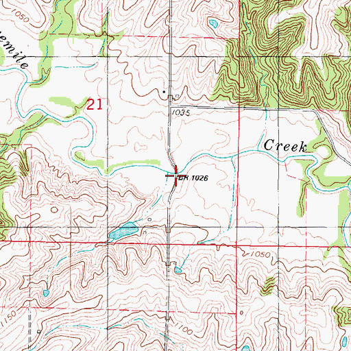 Topographic Map of Grand River Bridge, IA