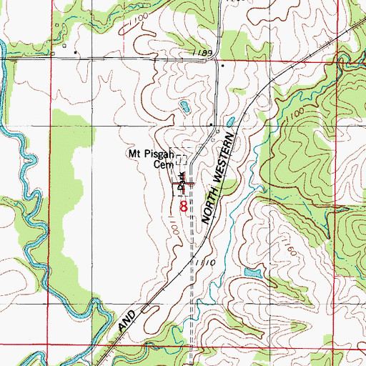 Topographic Map of Mount Pisgah Park, IA