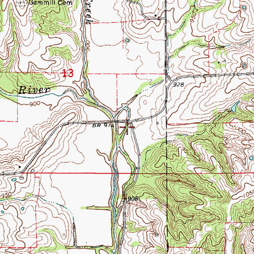 Topographic Map of Spring Valley Post Office (historical), IA