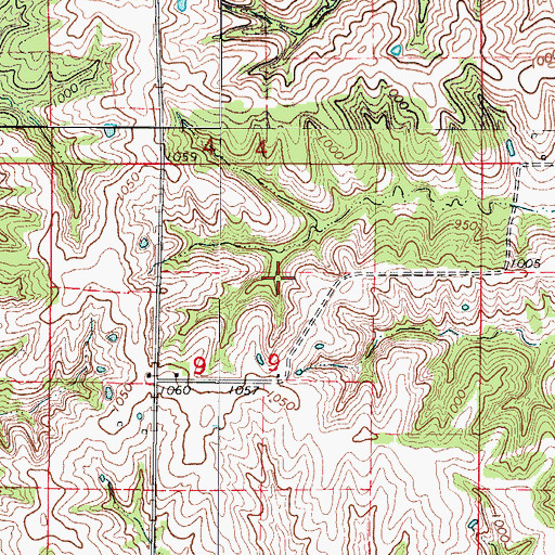 Topographic Map of Morgan Post Office (historical), IA