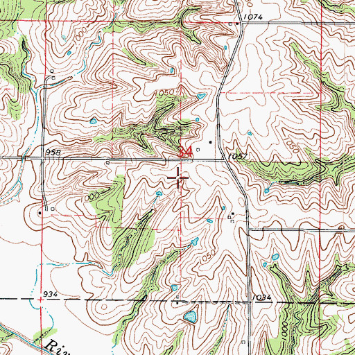 Topographic Map of Highbrier Post Office (historical), IA
