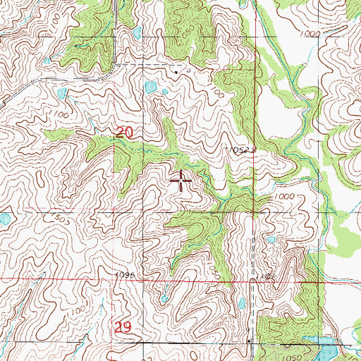 Topographic Map of Funks Mills Post Office (historical), IA