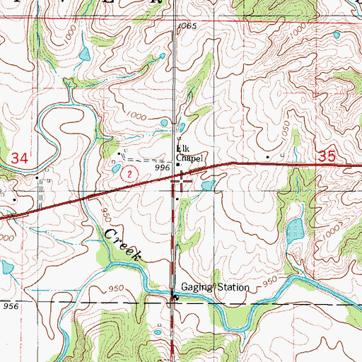 Topographic Map of Elk Post Office (historical), IA