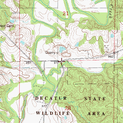 Topographic Map of Dekalb Post Office (historical), IA