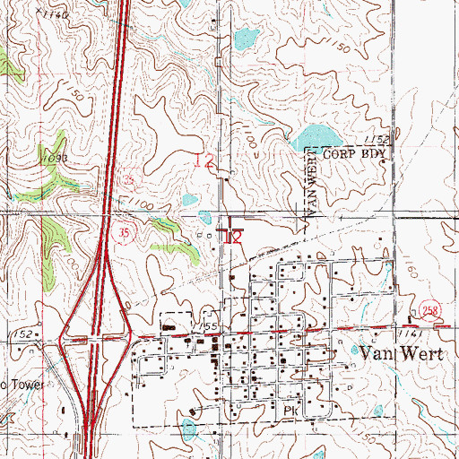 Topographic Map of Des Moines Junction (historical), IA