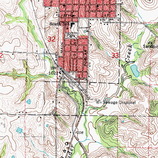 Topographic Map of Leon (historical), IA