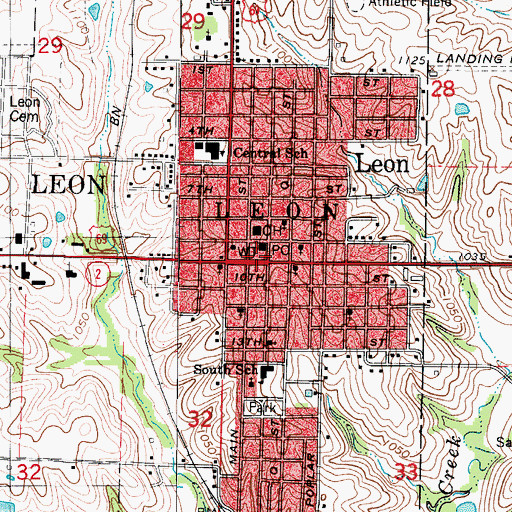 Topographic Map of Leon General Dentistry Center, IA