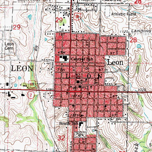 Topographic Map of Heffron Chiropractic Clinics, IA