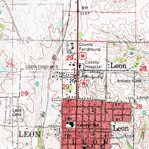 Topographic Map of Reorganized Church of Jesus Christ of Latter Day Saints, IA