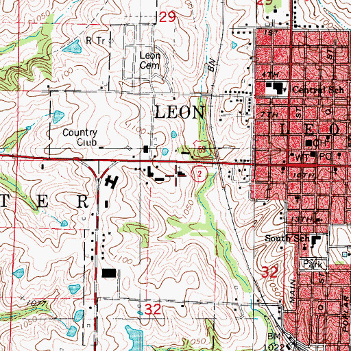 Topographic Map of Our Saviors Lutheran Church, IA