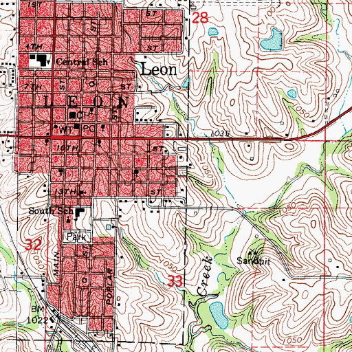 Topographic Map of Assembly of God Church, IA