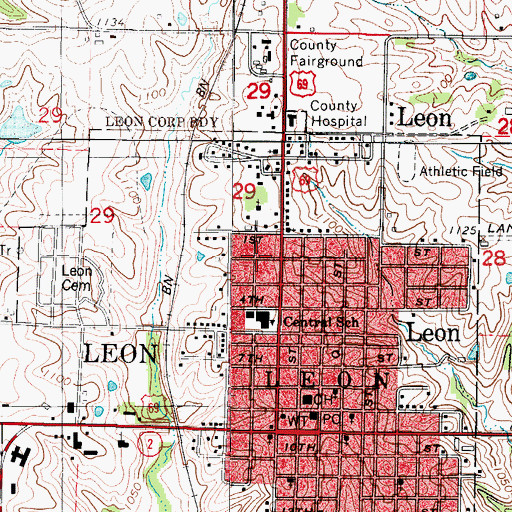 Topographic Map of Church of Christ, IA