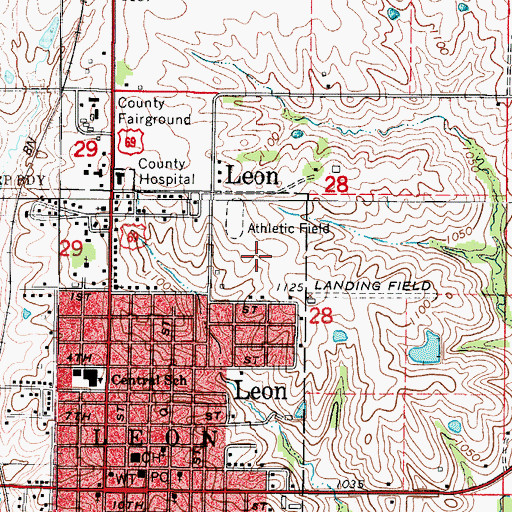 Topographic Map of Central Decatur Middle School / High School, IA
