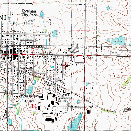 Topographic Map of Lamoni Nursing and Rehabilitation Center, IA