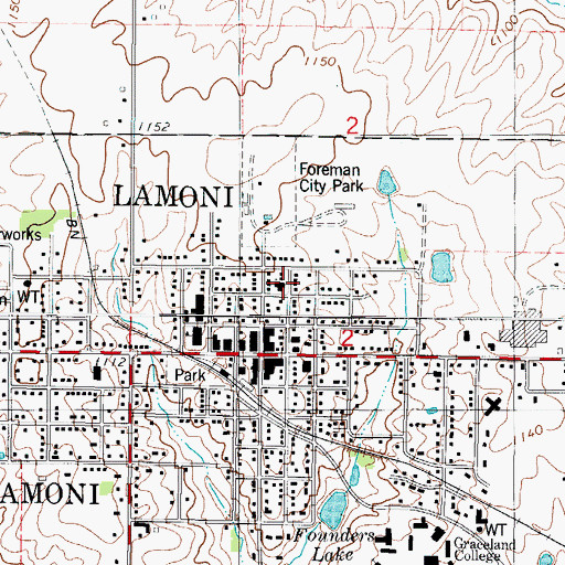 Topographic Map of United Methodist Church, IA