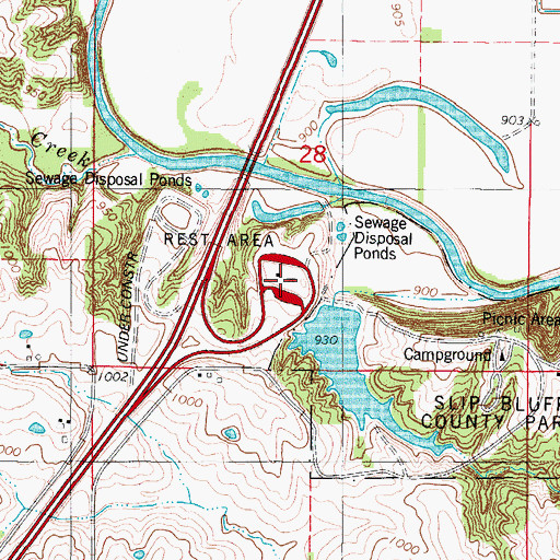 Topographic Map of Decatur Rest Area, IA