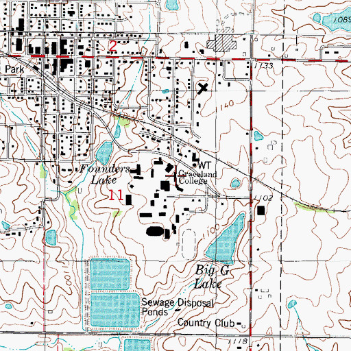 Topographic Map of Gunsolley Residence Hall, IA
