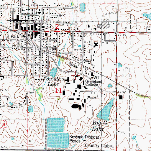 Topographic Map of Patroness Hall, IA