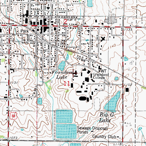 Topographic Map of Tess Morgan Residence Hall, IA