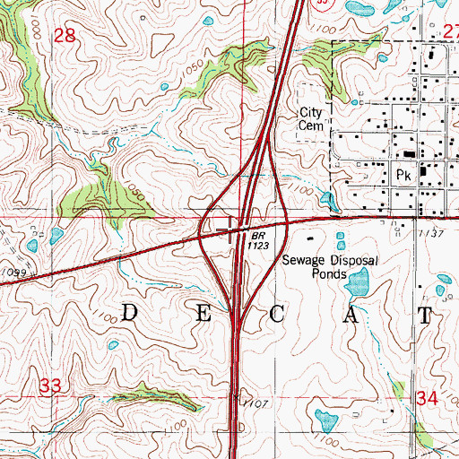 Topographic Map of Interchange 12, IA