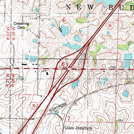 Topographic Map of Interchange 4, IA